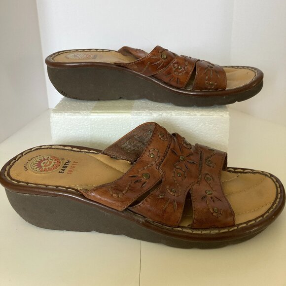 Earth Spirit Gelron 2000 Womens Brown Slides Size 8.5 Sandals. - Picture 1 of 10